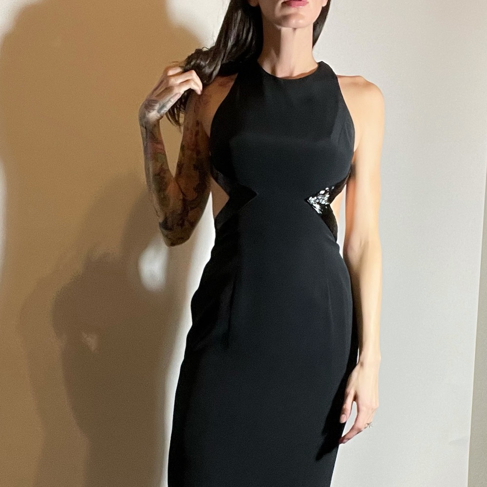 Look unique at your next event! Size 2 Cache Wet Look Beaded Dress๐ - Picture 9 of 11